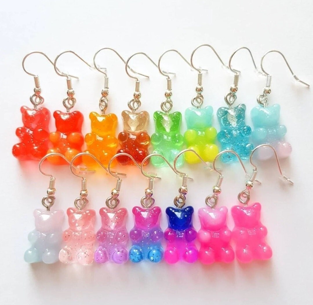 Gummy Bear Earrings, Ombre Earrings, Sweet Earrings, Mini Food Earrings, Bespoke Earrings, Candy Earrings, Weird Earrings, Quirky Earrings