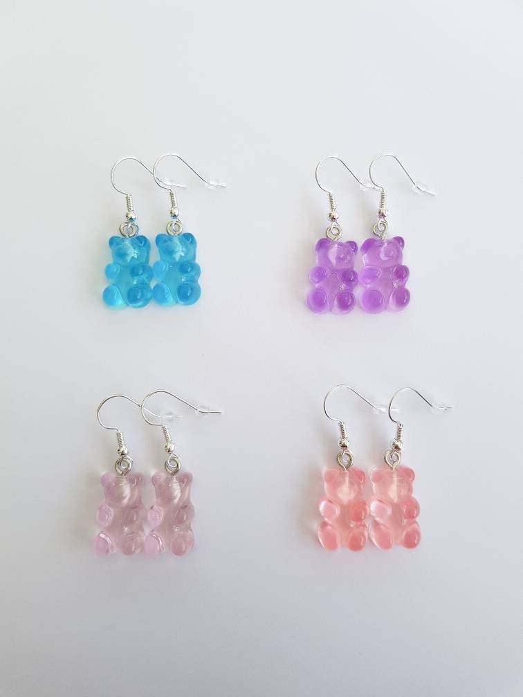 Gummy Bear Earrings, Sweet Earrings, Mini Food Earrings, Bespoke Earrings, Odd Earrings, Candy Earrings, Weird Earrings, Funny Earrings