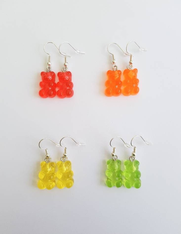 Gummy Bear Earrings, Sweet Earrings, Mini Food Earrings, Bespoke Earrings, Odd Earrings, Candy Earrings, Weird Earrings, Funny Earrings