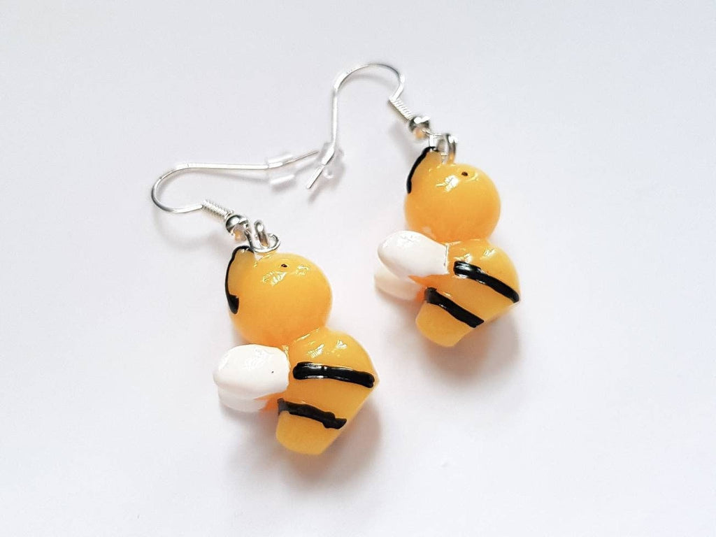Bumblebee Earrings, Small Bee Earrings, Bug Earrings, Insect Earrings, Bee Dangle Earrings, Silly Earrings, Weird Earrings, Playful Earrings