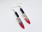 Bloody Knife Earrings, Murder Earrings, Horror Earrings, Slasher Earrings, Alternative Earrings, Bloody Earrings, Gore Earrings,Odd Earrings