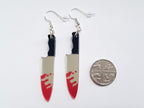 Bloody Knife Earrings, Murder Earrings, Horror Earrings, Slasher Earrings, Alternative Earrings, Bloody Earrings, Gore Earrings,Odd Earrings