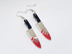 Bloody Knife Earrings, Murder Earrings, Horror Earrings, Slasher Earrings, Alternative Earrings, Bloody Earrings, Gore Earrings,Odd Earrings