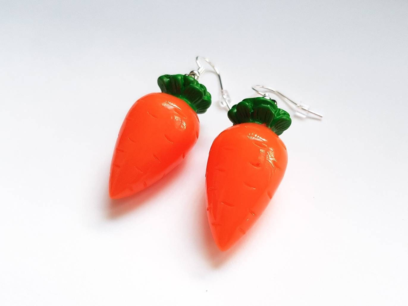 Carrot Earrings, Vegetable Earrings, Mini Food Earrings, Miniature Food Earrings, Silly Earrings, Playful Earrings, Bespoke Earrings