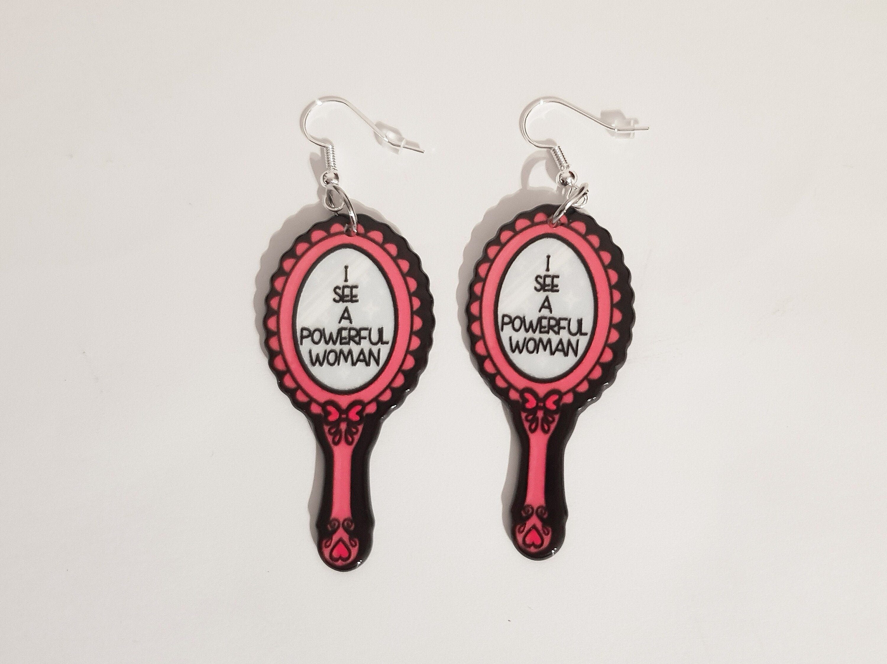 Feminist Earrings, Pastel Goth Earrings, Alternative Earrings, Feminist Jewellery, Empowering Earrings,Mirror Earrings,Pastel Goth Jewellery