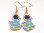 Astronaut Earrings, Spaceman Earrings, Saturn Earrings, Planet Earrings, Astronaut Jewellery, Saturn Jewellery, Cute Space Earrings