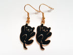 Black Cat Earrings, Kitty Earrings, Cat Charm Earrings, Cute Cat Earrings, Pet Cat Earrings, Pet Earrings,Cute Pet Earrings,Playful Earrings