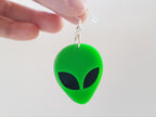 Alien Earrings Green, Alien Face Earrings, Alien Jewellery, UFO Earrings, Sci-Fi Earrings, Space Earrings, Martian Earrings, Galaxy Earrings