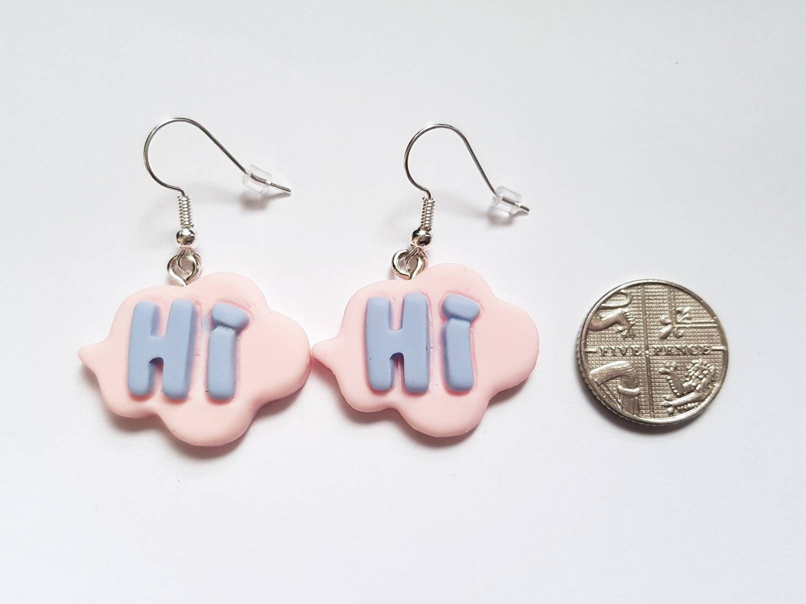 Hi Speech Bubble Earrings, Word Earrings, Text Earrings, Cloud Earrings, Odd Earrings, Humour Earrings, Sassy Earrings, Playful Earrings