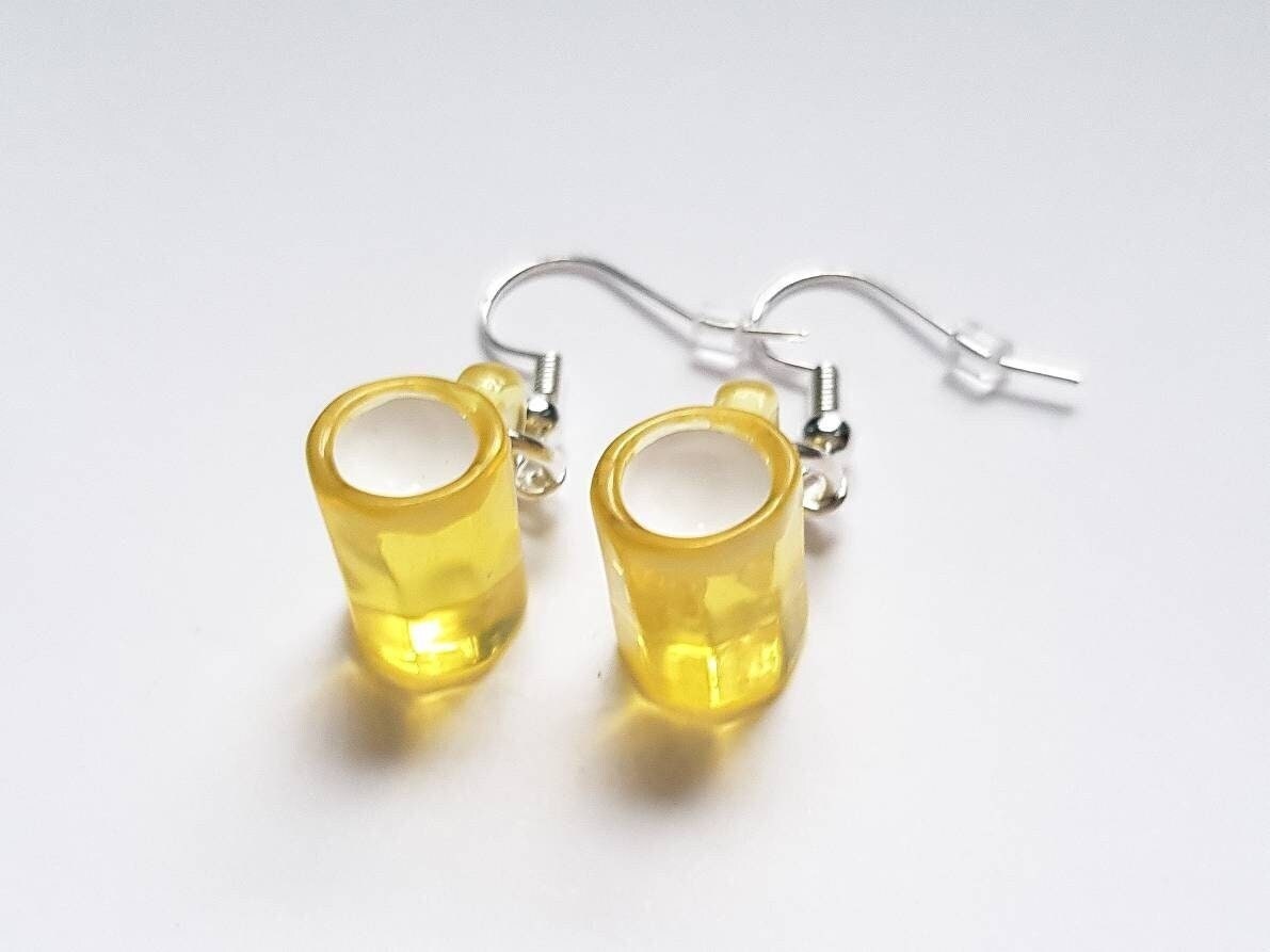 Beer Earrings, Beer Mug Earrings, Alcohol Earrings, Beer Jewellery, Pint Earrings, Fun Party Earrings, Novelty Earrings, Weird Earrings
