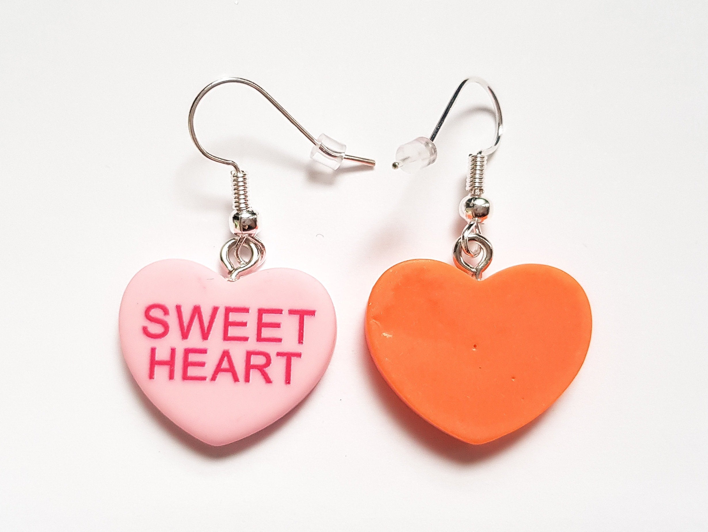Heart Sweet Earrings (Single Pair), Mismatched Earrings, Candy Earrings, Mini Food Earrings, Snack Earrings, Dessert Earrings,Funny Earrings
