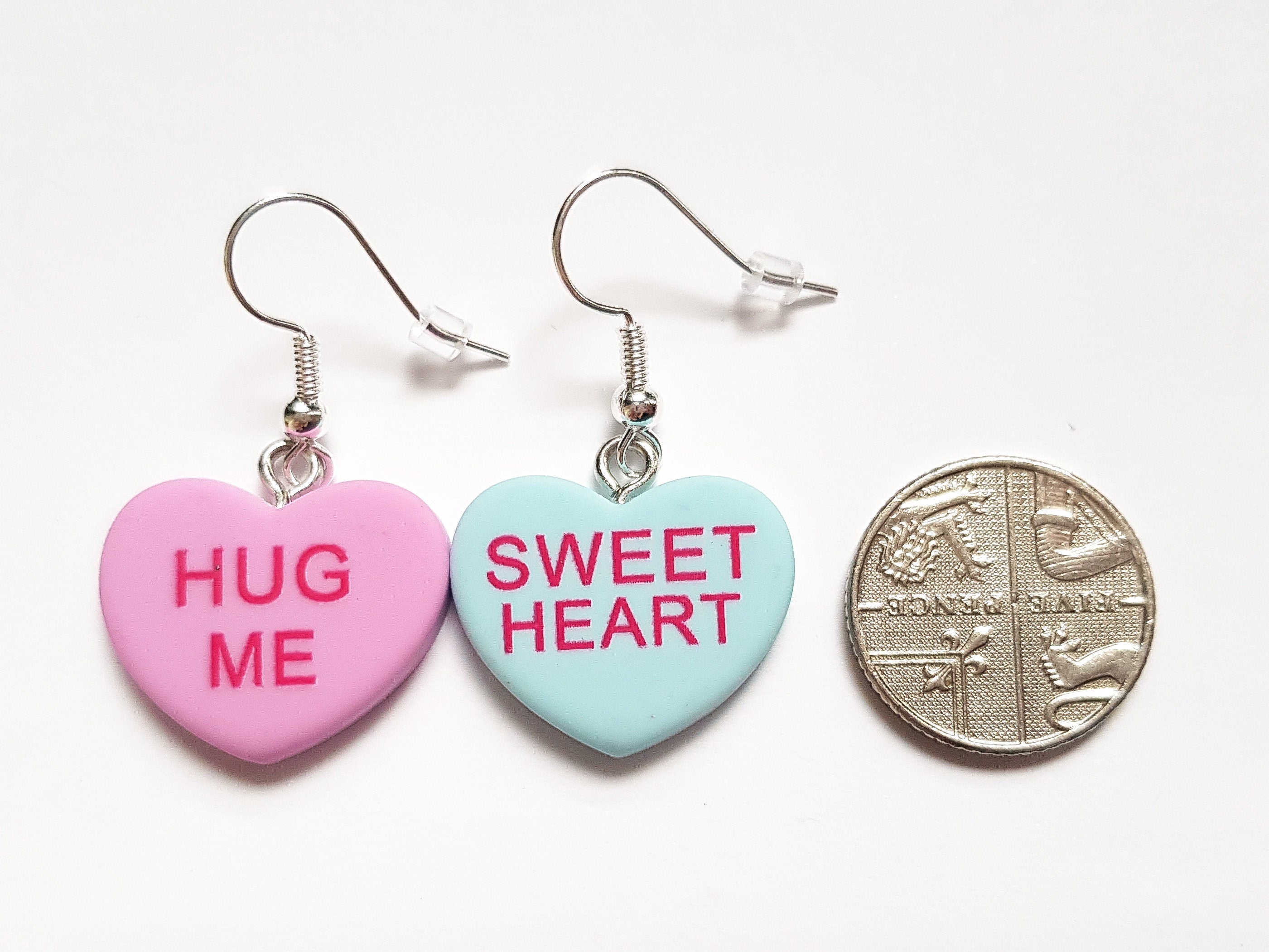 Heart Sweet Earrings (Single Pair), Mismatched Earrings, Candy Earrings, Mini Food Earrings, Snack Earrings, Dessert Earrings,Funny Earrings