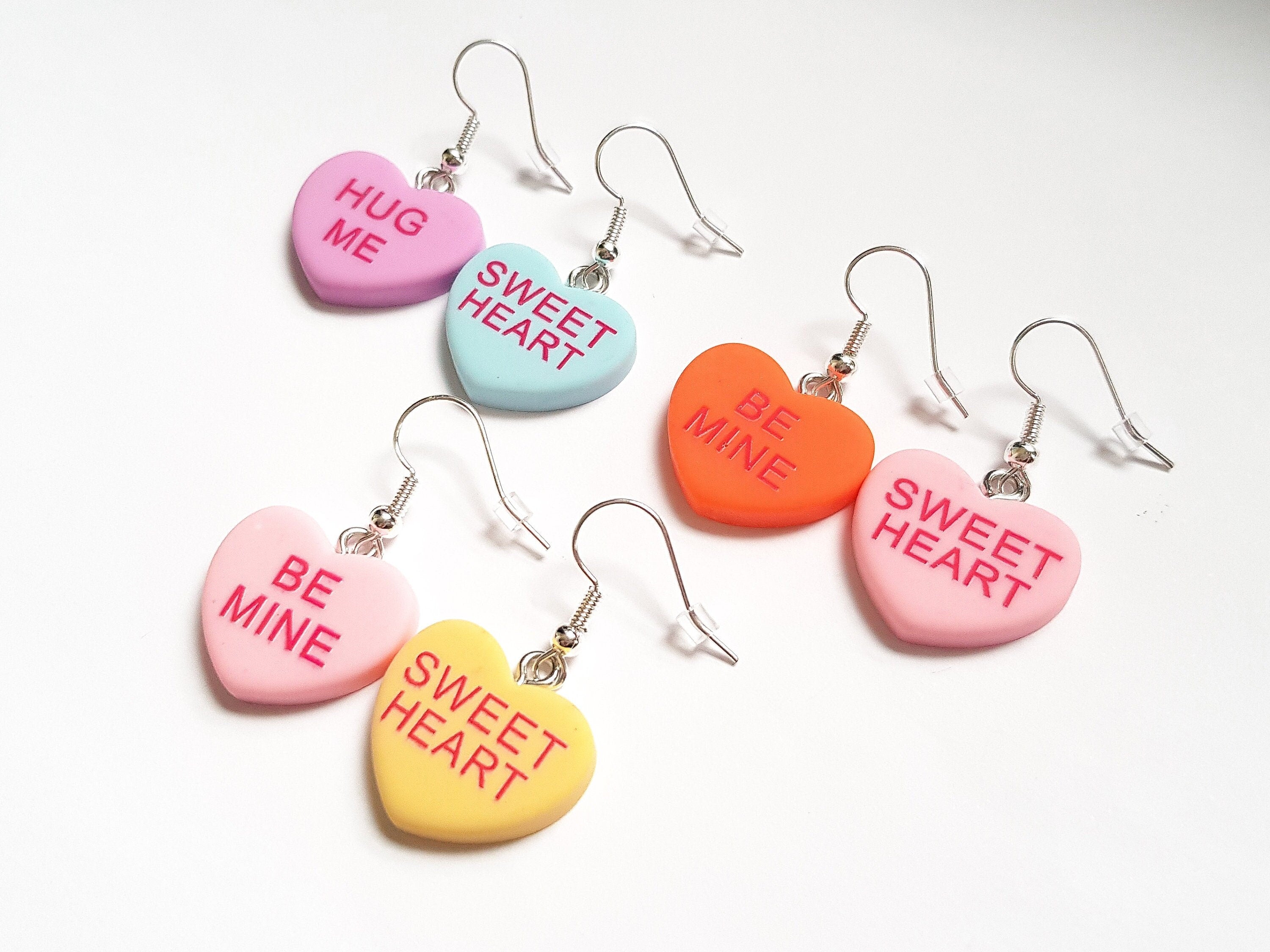 Heart Sweet Earrings (Single Pair), Mismatched Earrings, Candy Earrings, Mini Food Earrings, Snack Earrings, Dessert Earrings,Funny Earrings
