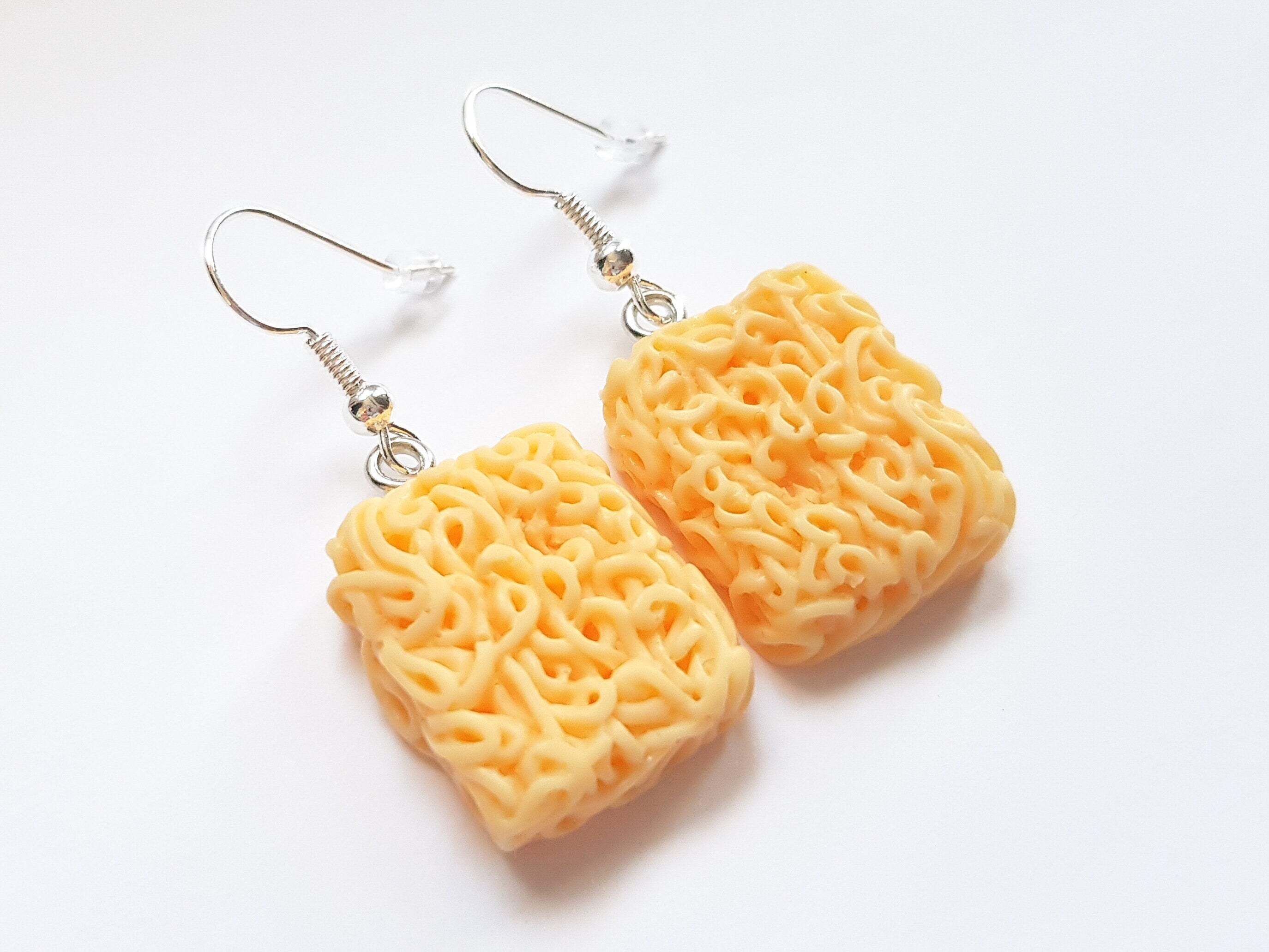 Noodle Earrings, Mini Food Earrings, Snack Earrings, Miniature Food Earrings, Lunch Earrings, Original Charm Earrings, Weird Earrings
