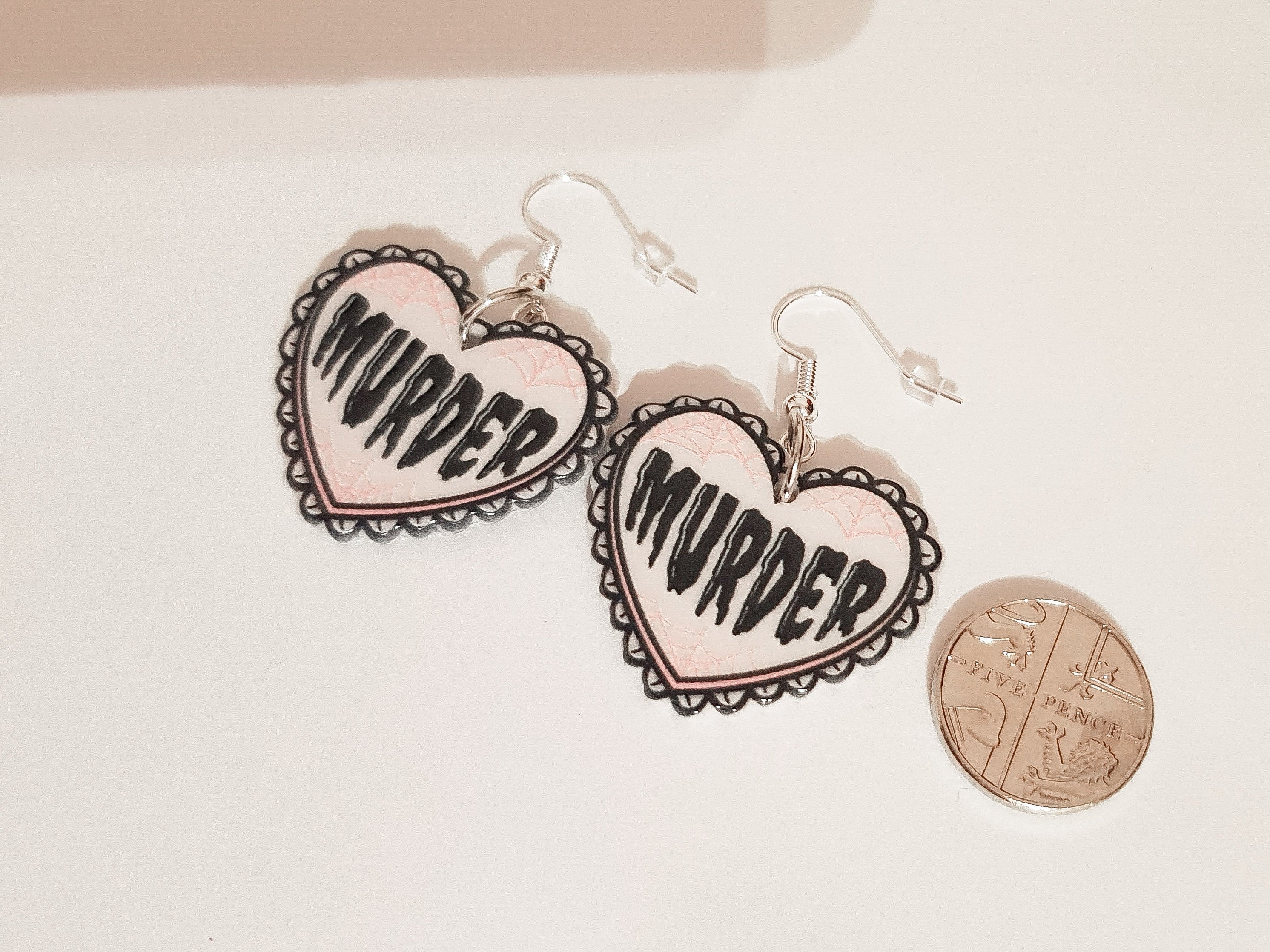 Murder Earrings, Horror Earrings, Pastel Goth Earrings, Pastel Goth Jewellery, Scary Earrings, Spooky Earrings, Alternative Earrings