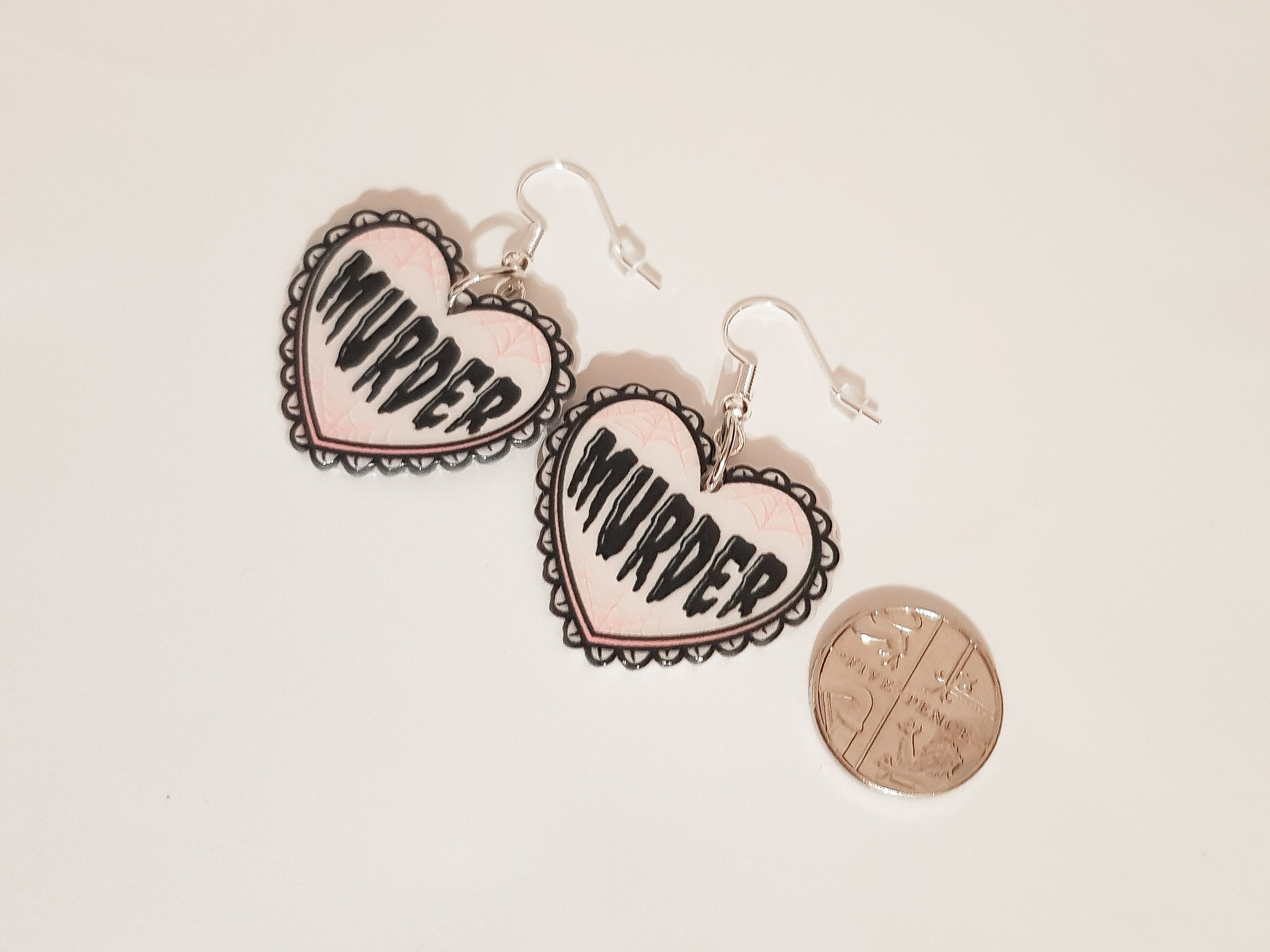 Murder Earrings, Horror Earrings, Pastel Goth Earrings, Pastel Goth Jewellery, Scary Earrings, Spooky Earrings, Alternative Earrings