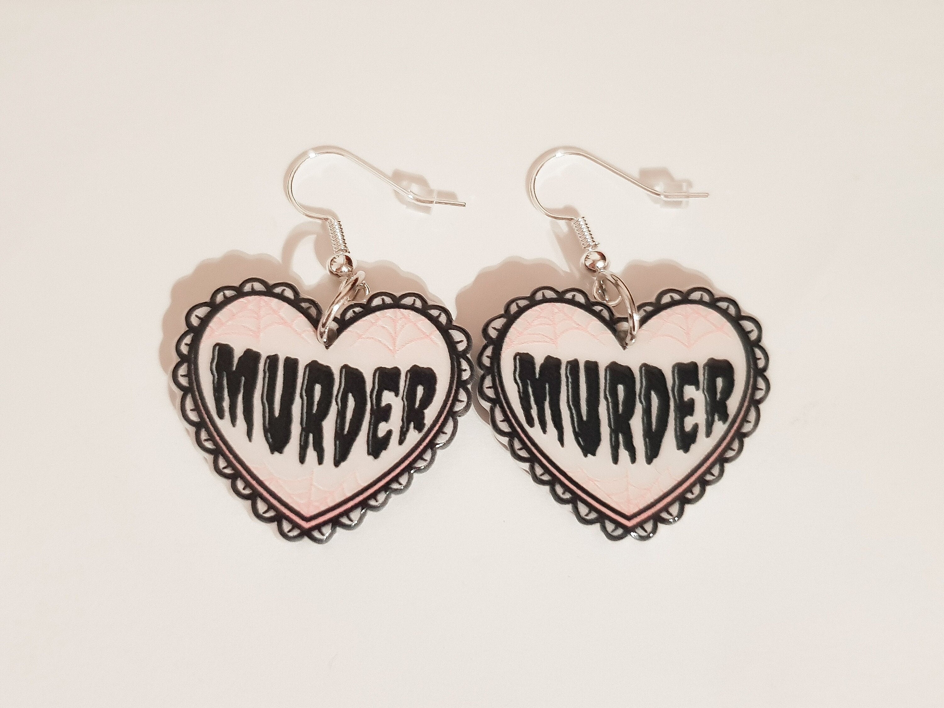 Murder Earrings, Horror Earrings, Pastel Goth Earrings, Pastel Goth Jewellery, Scary Earrings, Spooky Earrings, Alternative Earrings