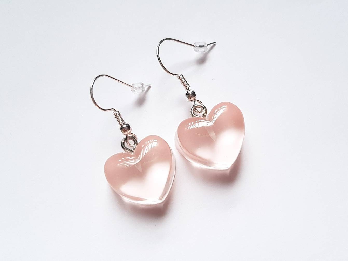 Pink Heart Sweet Earrings, Candy Earrings, Mini Food Earrings, Bespoke Earrings, Girly Earrings, Dessert Earrings, Fun Charm Earrings