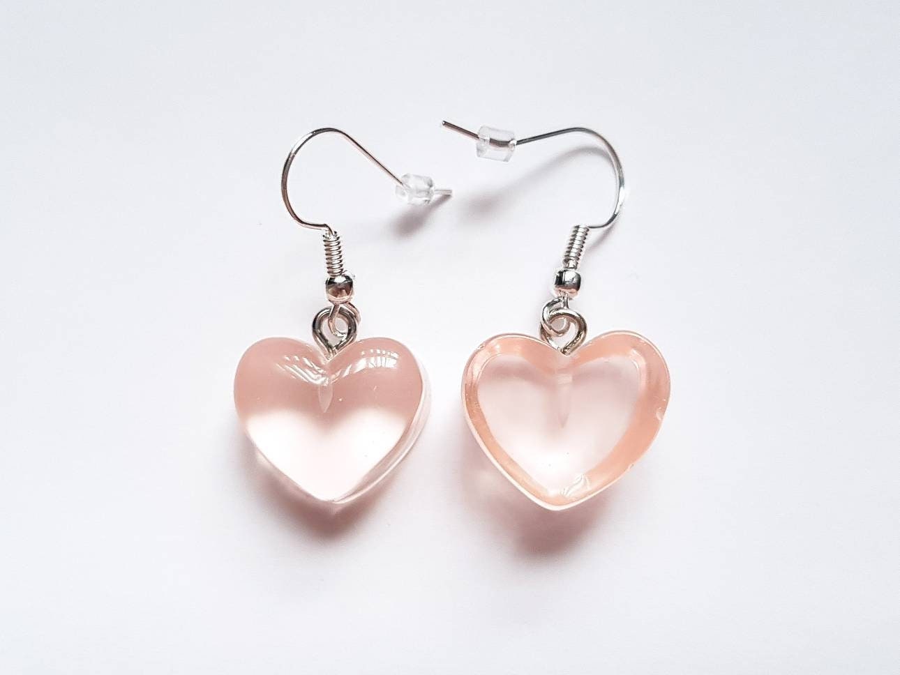 Pink Heart Sweet Earrings, Candy Earrings, Mini Food Earrings, Bespoke Earrings, Girly Earrings, Dessert Earrings, Fun Charm Earrings