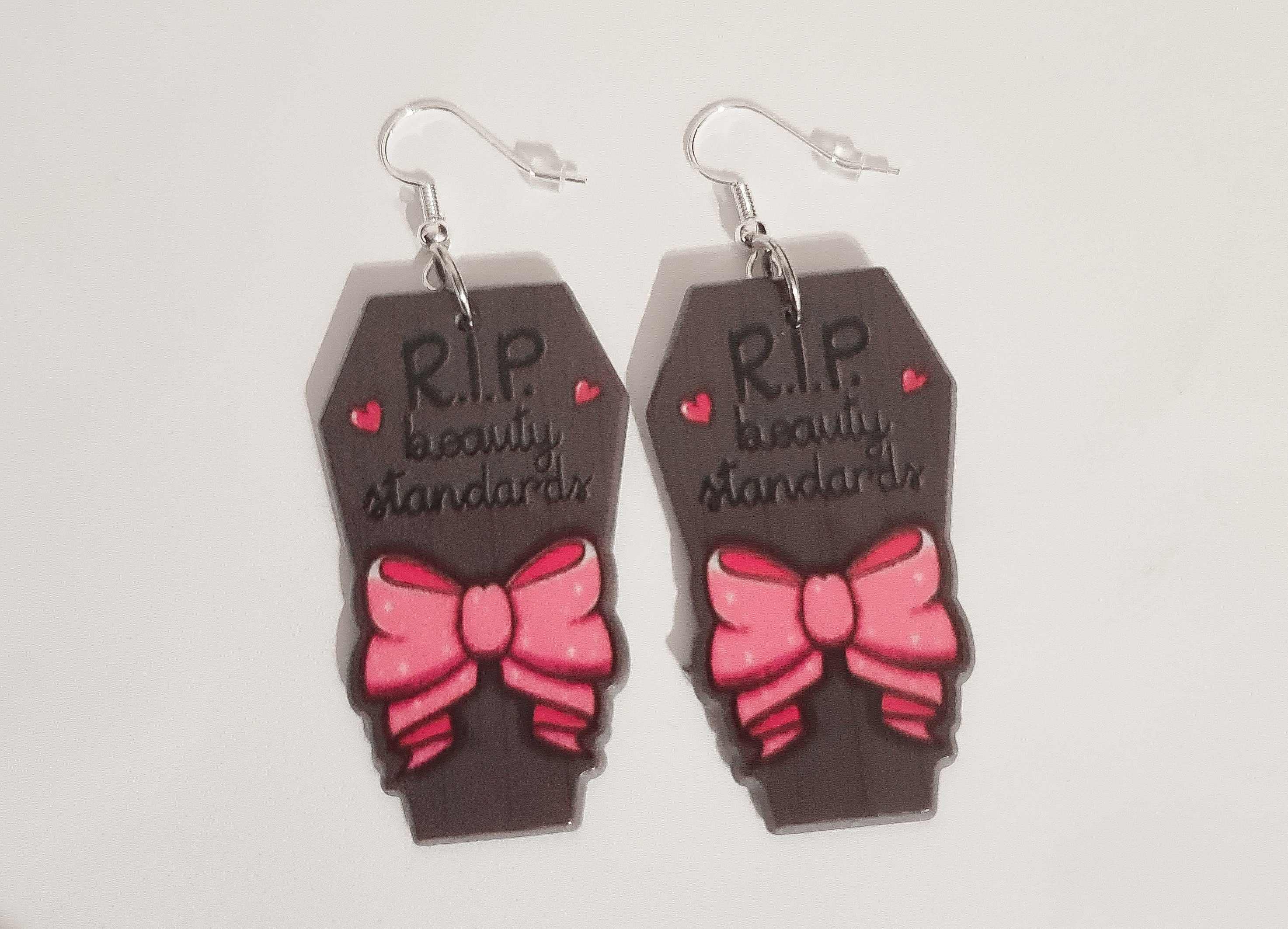 Beauty Standards Earrings, Feminist Earrings, RIP Earrings, Grave Earrings, Pastel Goth Earrings, Alternative Earrings, Empowering Earrings