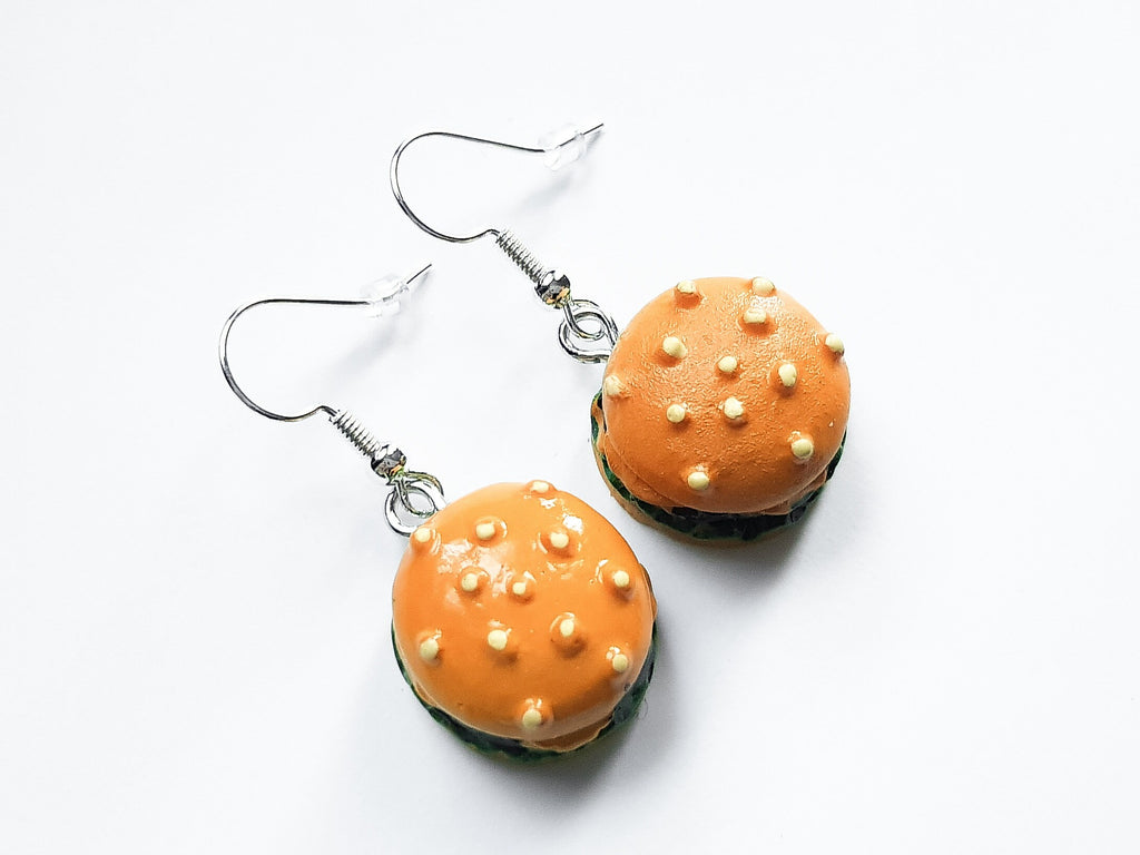 Burger Earrings, Burger Jewellery, Mini Food Earrings, Odd Earrings, Novelty Earrings, Weird Earrings, Quirky Earrings, Junk Food Earrings