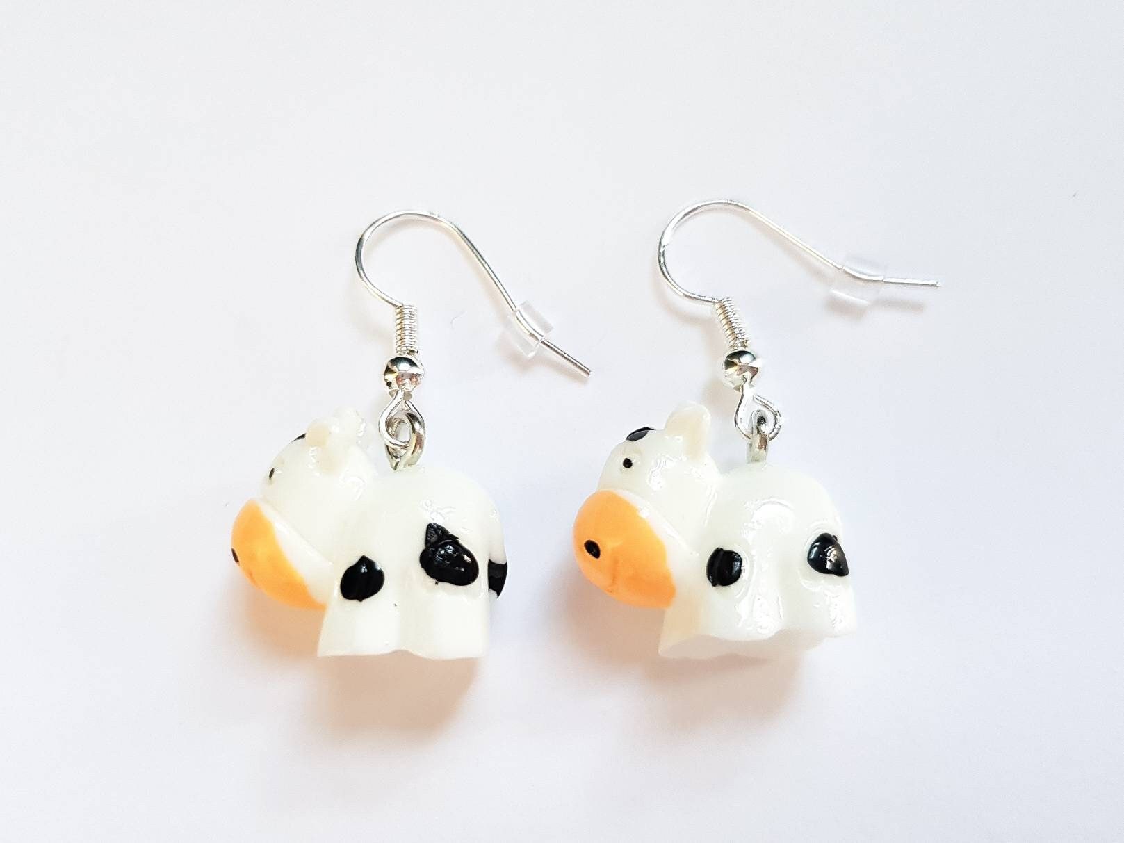 Cow Earrings, Farm Earrings, Cow Jewellery, Moo Earrings, Odd Earrings, Silly Earrings, Weird Earrings, Playful Earrings, Fun Charm Earrings