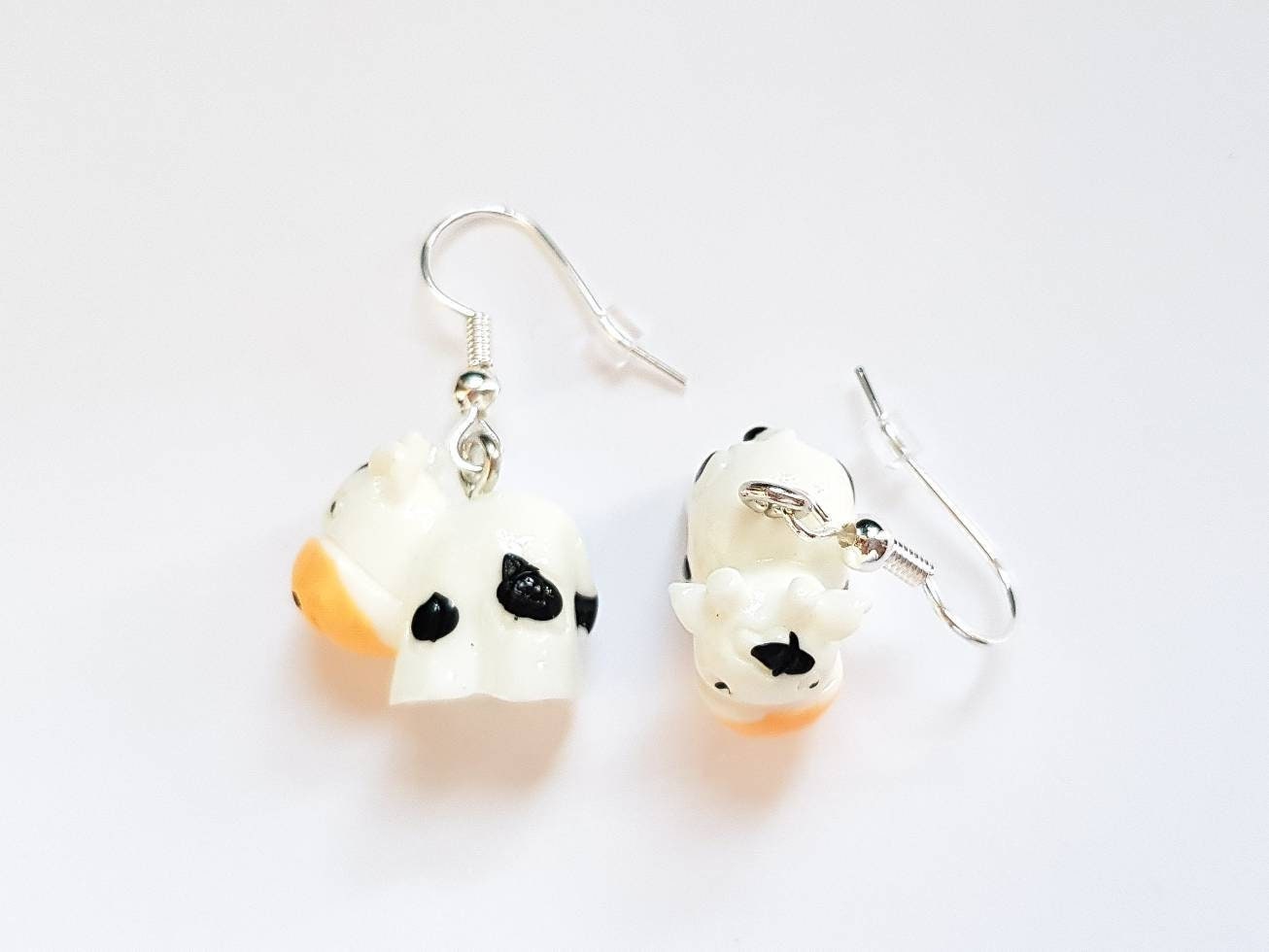 Cow Earrings, Farm Earrings, Cow Jewellery, Moo Earrings, Odd Earrings, Silly Earrings, Weird Earrings, Playful Earrings, Fun Charm Earrings