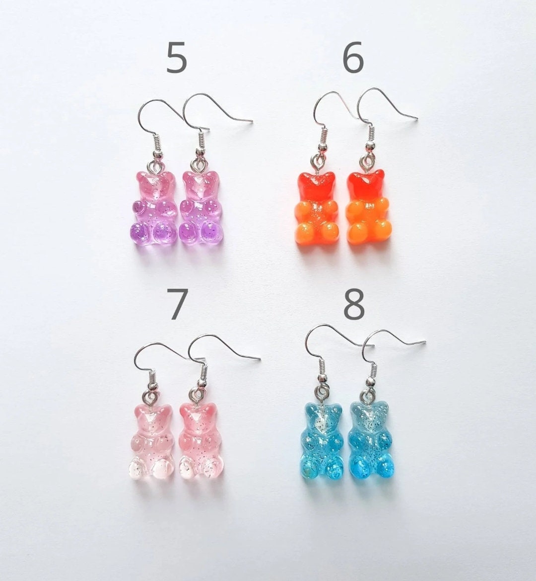 Gummy Bear Earrings, Ombre Earrings, Sweet Earrings, Mini Food Earrings, Bespoke Earrings, Candy Earrings, Weird Earrings, Quirky Earrings