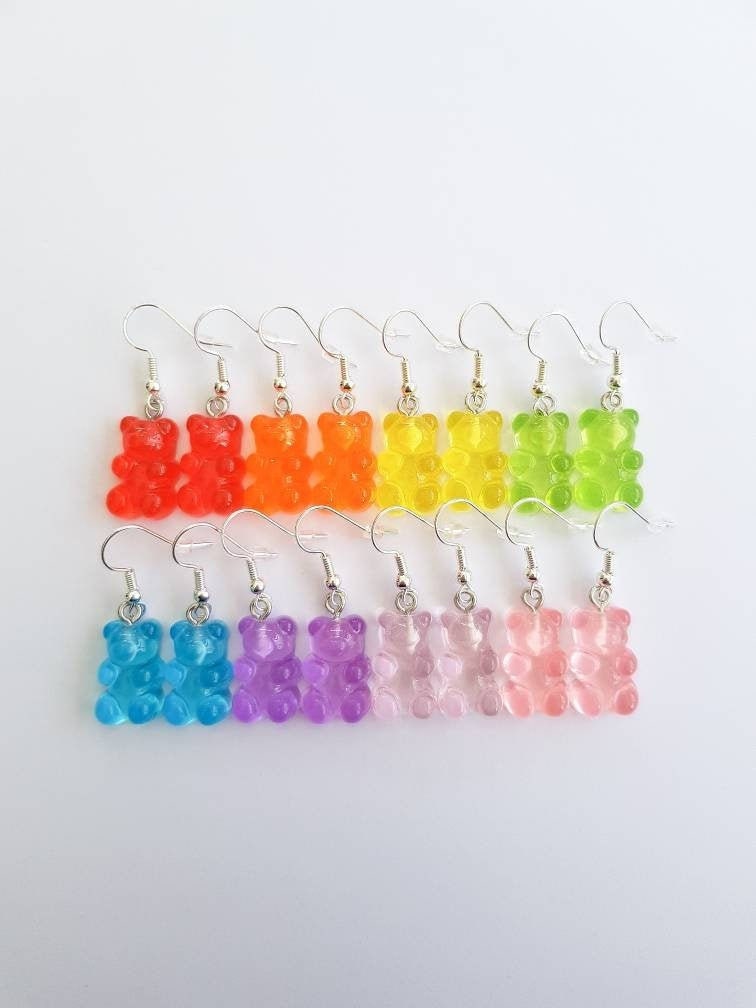 Gummy Bear Earrings, Sweet Earrings, Mini Food Earrings, Bespoke Earrings, Odd Earrings, Candy Earrings, Weird Earrings, Funny Earrings