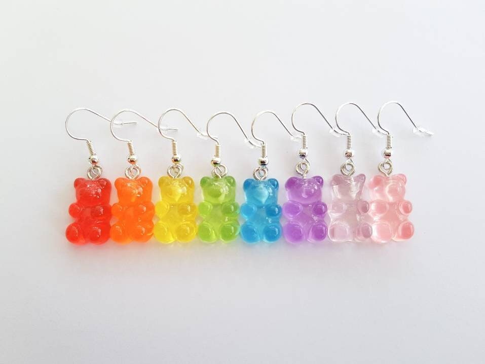 Gummy Bear Earrings, Sweet Earrings, Mini Food Earrings, Bespoke Earrings, Odd Earrings, Candy Earrings, Weird Earrings, Funny Earrings