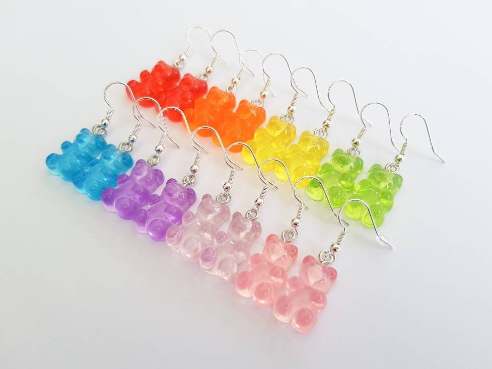 Gummy Bear Earrings, Sweet Earrings, Mini Food Earrings, Bespoke Earrings, Odd Earrings, Candy Earrings, Weird Earrings, Funny Earrings
