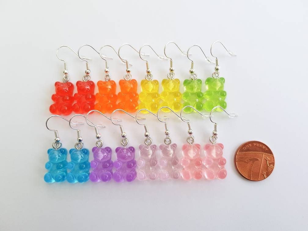 Gummy Bear Earrings, Sweet Earrings, Mini Food Earrings, Bespoke Earrings, Odd Earrings, Candy Earrings, Weird Earrings, Funny Earrings