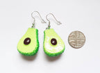 Avocado Earrings, Mini Food Earrings, Miniature Food Earrings, Silly Earrings, Fruit Earrings, Vegetable Earrings, Bespoke Earrings