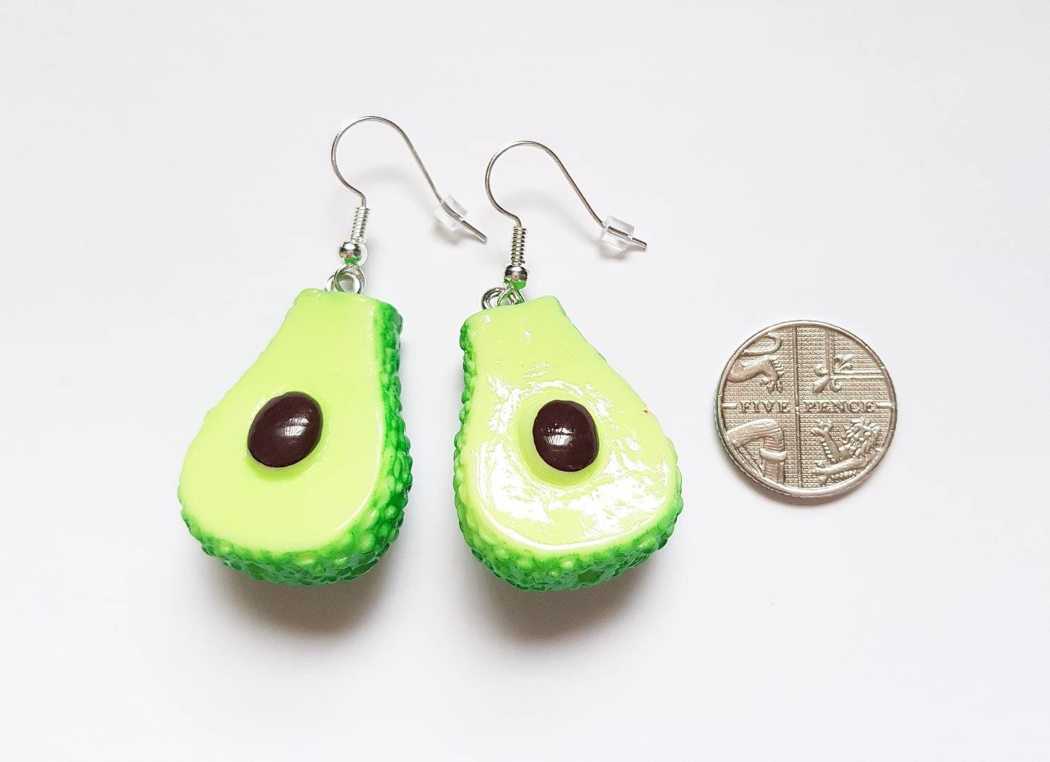 Avocado Earrings, Mini Food Earrings, Miniature Food Earrings, Silly Earrings, Fruit Earrings, Vegetable Earrings, Bespoke Earrings