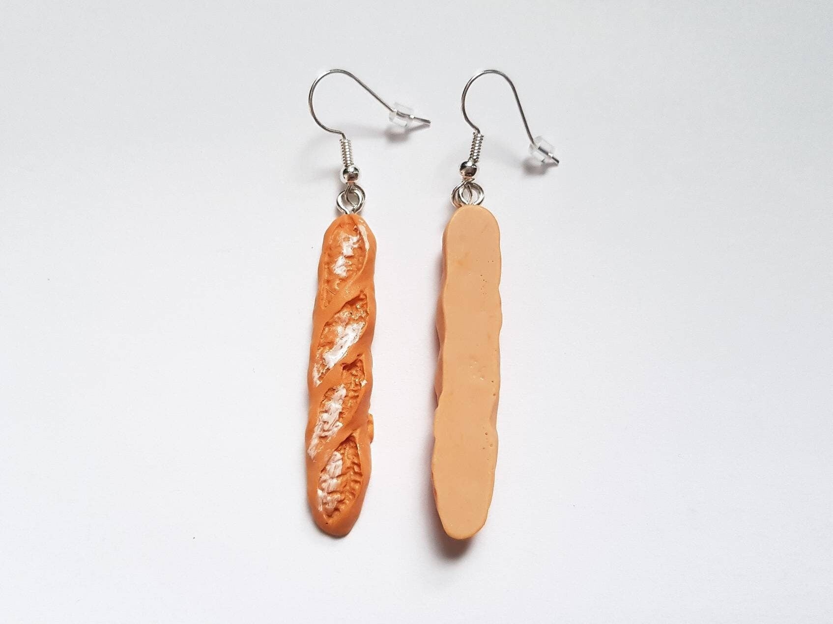 Baguette Earrings, Bread Earrings, Mini Food Earrings, Silly Earrings, Odd Earrings, Weird Earrings, Bespoke Earrings, Playful Earrings