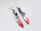 Bloody Knife Earrings, Murder Earrings, Horror Earrings, Slasher Earrings, Alternative Earrings, Bloody Earrings, Gore Earrings,Odd Earrings