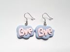 Bye Speech Bubble Earrings, Word Earrings, Text Earrings, Cloud Earrings, Odd Earrings, Humour Earrings, Sassy Earrings, Playful Earrings