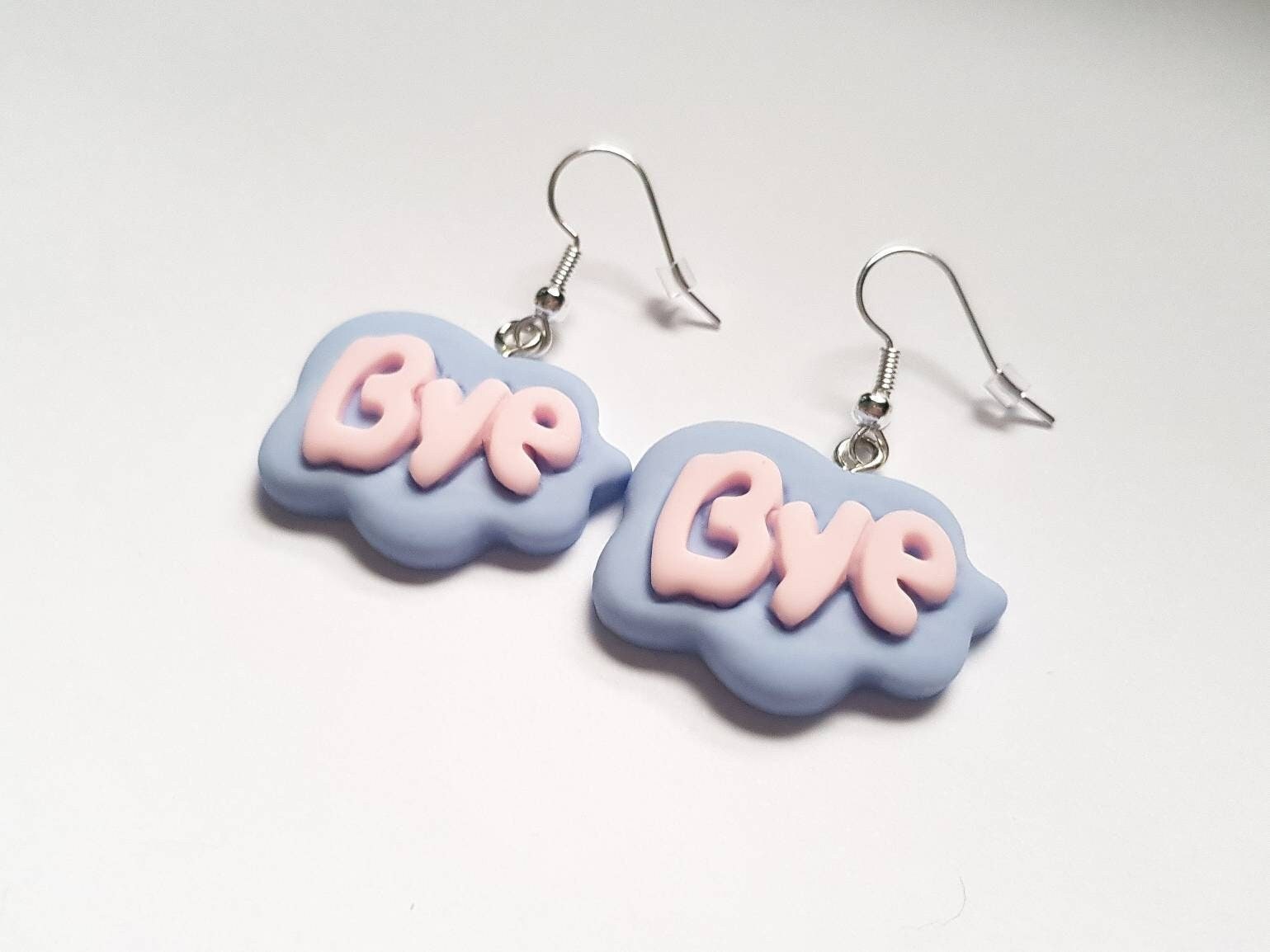 Bye Speech Bubble Earrings, Word Earrings, Text Earrings, Cloud Earrings, Odd Earrings, Humour Earrings, Sassy Earrings, Playful Earrings