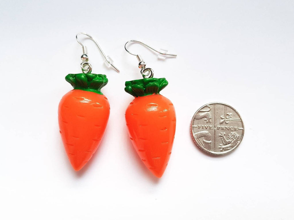 Carrot Earrings, Vegetable Earrings, Mini Food Earrings, Miniature Food Earrings, Silly Earrings, Playful Earrings, Bespoke Earrings