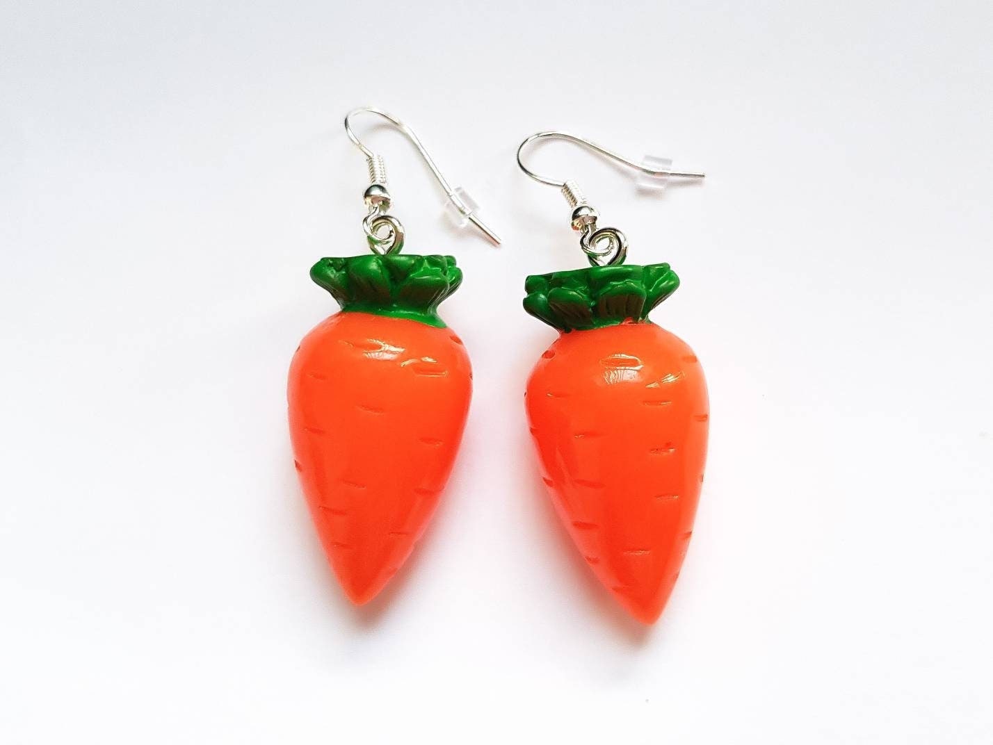 Carrot Earrings, Vegetable Earrings, Mini Food Earrings, Miniature Food Earrings, Silly Earrings, Playful Earrings, Bespoke Earrings
