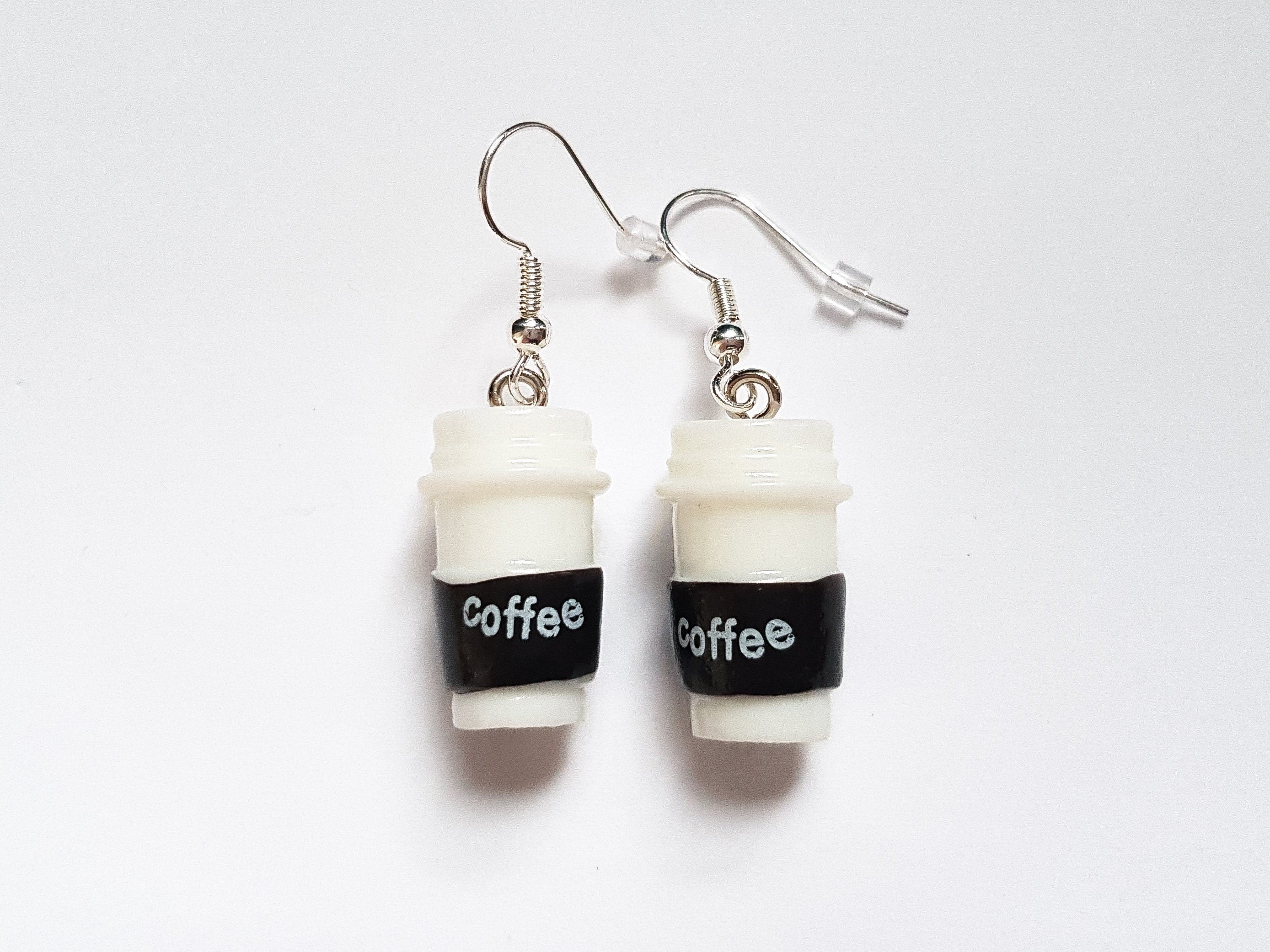 Coffee Earrings, Caffeine Earrings, Cup Earrings, Weird Earrings, Odd Earrings, Bespoke Earrings, Novelty Drink Earrings, Playful Earrings
