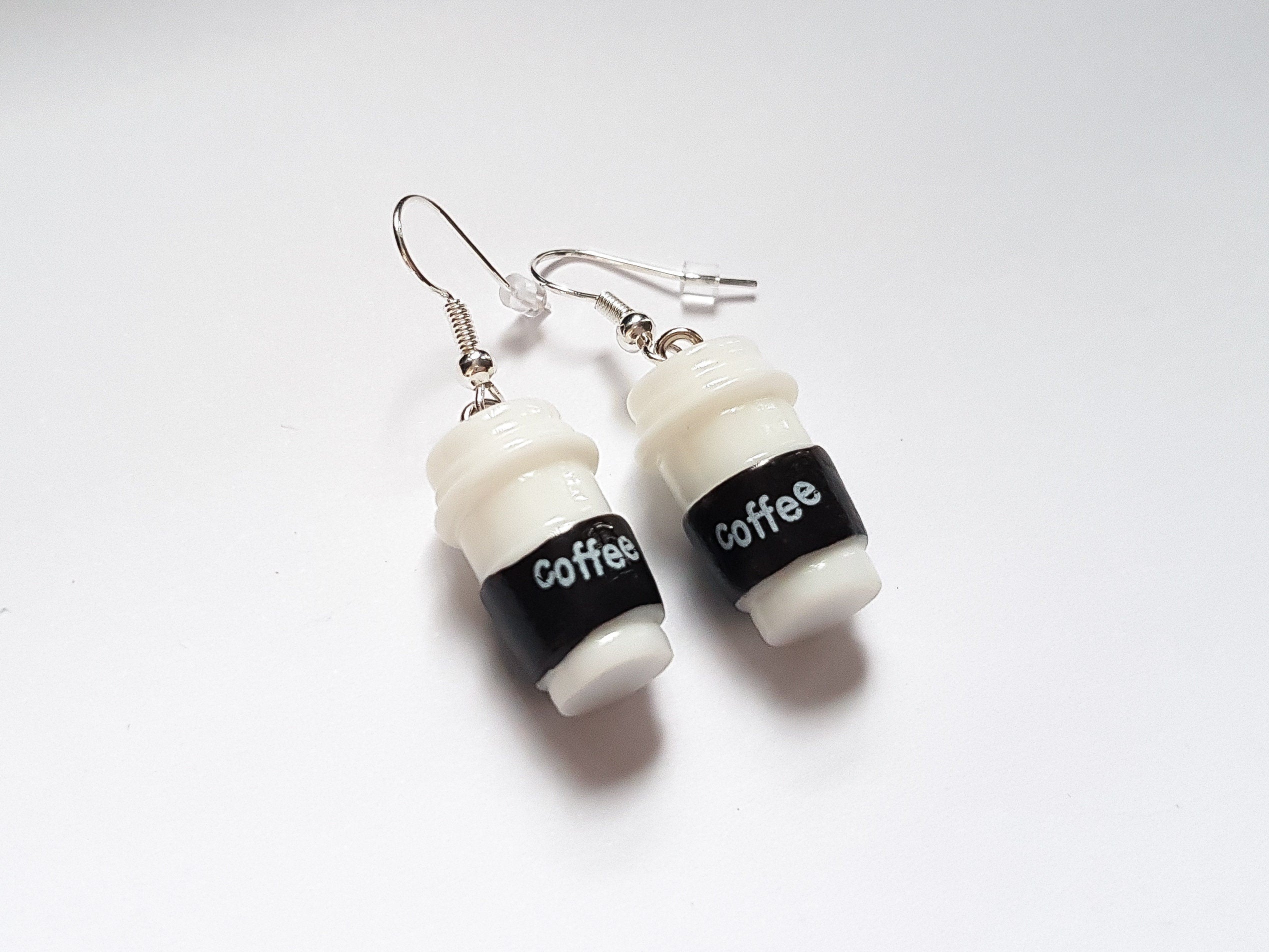 Coffee Earrings, Caffeine Earrings, Cup Earrings, Weird Earrings, Odd Earrings, Bespoke Earrings, Novelty Drink Earrings, Playful Earrings