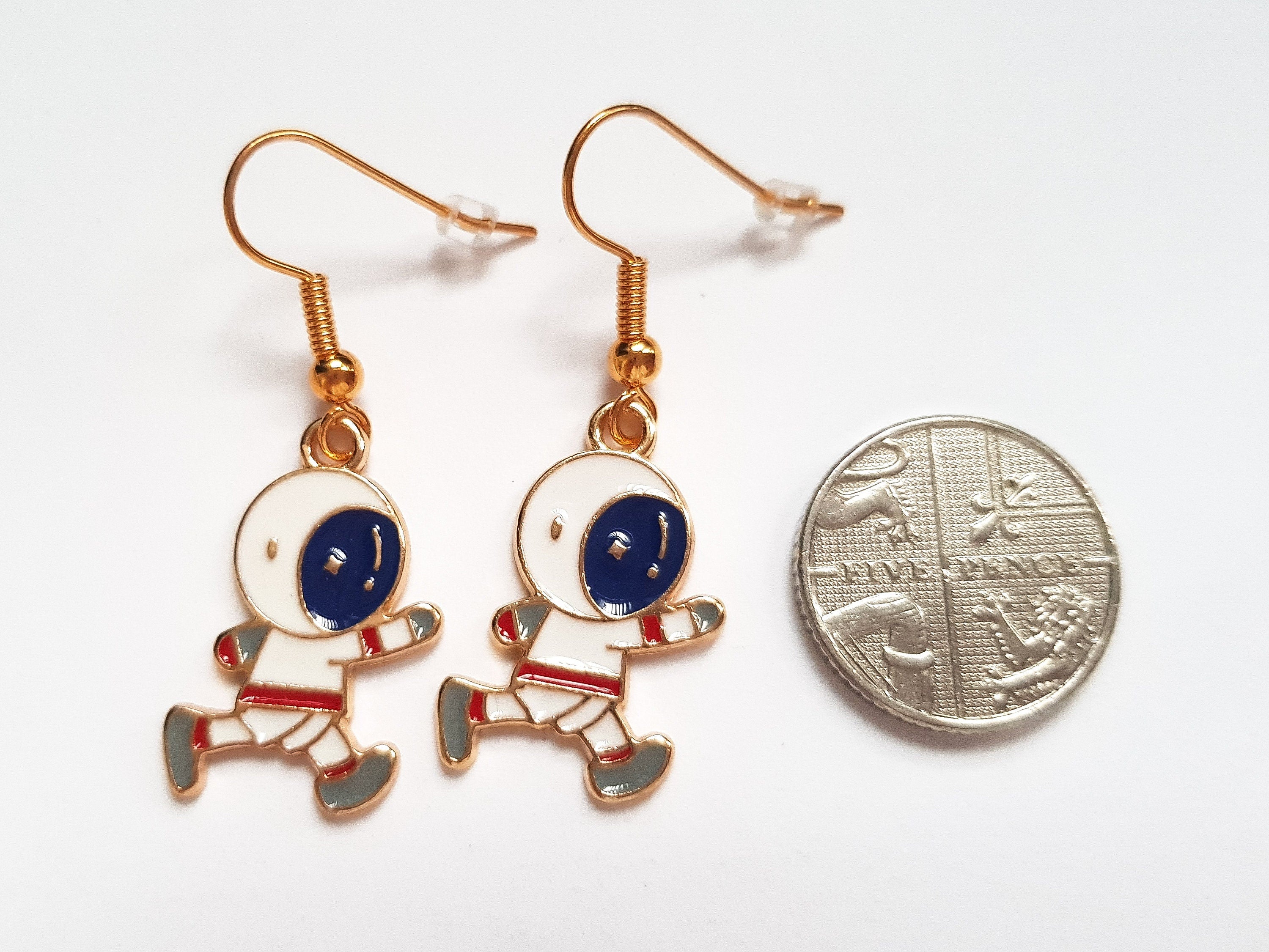 Astronaut Earrings, Spaceman Earrings, Astronaut Jewellery, Cute Space Earrings, Odd Earrings, Space Theme Earrings, Weird Earrings