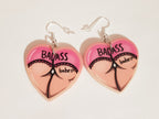 Badass Earrings, Pastel Heart Earrings, Feminist Earrings, Bum Earrings, Pastel Goth Earrings, Alternative Earrings, Pastel Goth Jewellery