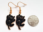 Black Cat Earrings, Kitty Earrings, Cat Charm Earrings, Cute Cat Earrings, Pet Cat Earrings, Pet Earrings,Cute Pet Earrings,Playful Earrings