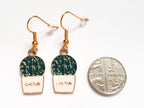 Cactus Earrings, Cactus Jewellery, Plant Charm Earrings, Desert Earrings, Nature Charm Earrings, Small Plant Earrings, Cute Enamel Earrings