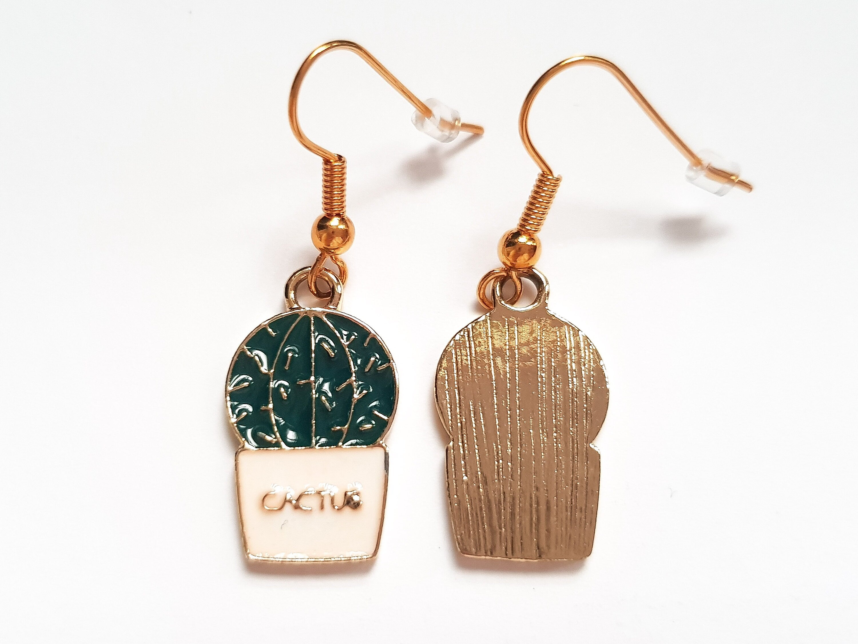 Cactus Earrings, Cactus Jewellery, Plant Charm Earrings, Desert Earrings, Nature Charm Earrings, Small Plant Earrings, Cute Enamel Earrings