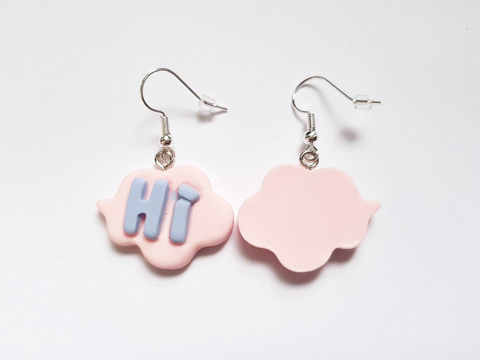 Hi Speech Bubble Earrings, Word Earrings, Text Earrings, Cloud Earrings, Odd Earrings, Humour Earrings, Sassy Earrings, Playful Earrings