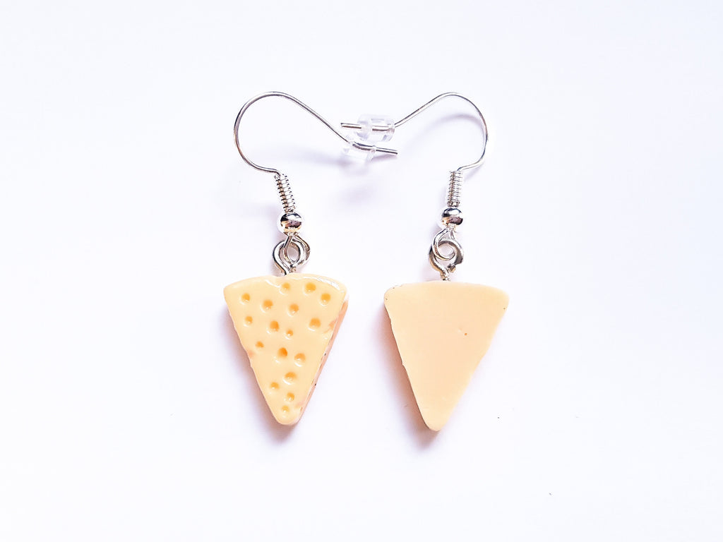 Cheese Earrings, Cheese Slice Earrings, Mini Food Earrings, Snack Earrings, Miniature Food Earrings, Lunch Earrings, Weird Earrings