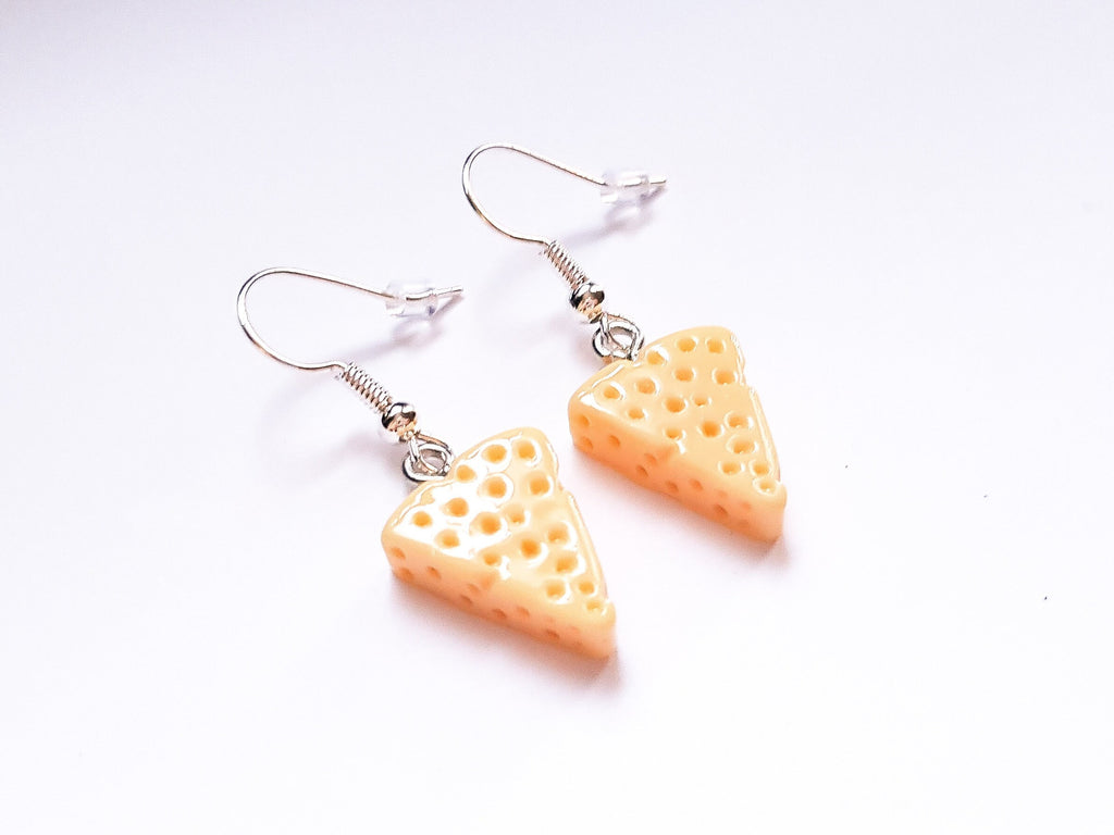 Cheese Earrings, Cheese Slice Earrings, Mini Food Earrings, Snack Earrings, Miniature Food Earrings, Lunch Earrings, Weird Earrings